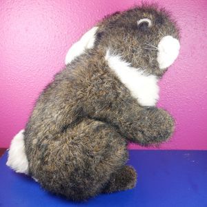 Realistic Bunny Rabbit Stuffed Plush 15" By Fine Toy Vintage Easter Mottled